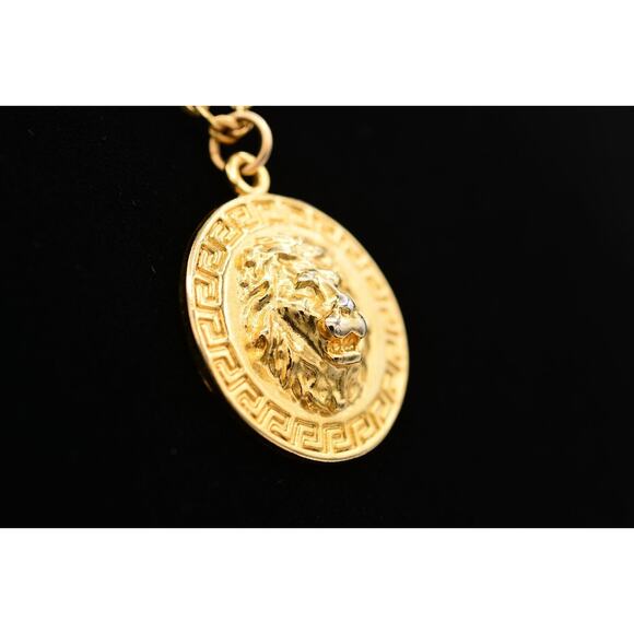 Meghan Bo Designs Lion Pendant Necklace Gold Tone Signed BinAU - Picture 4 of 12